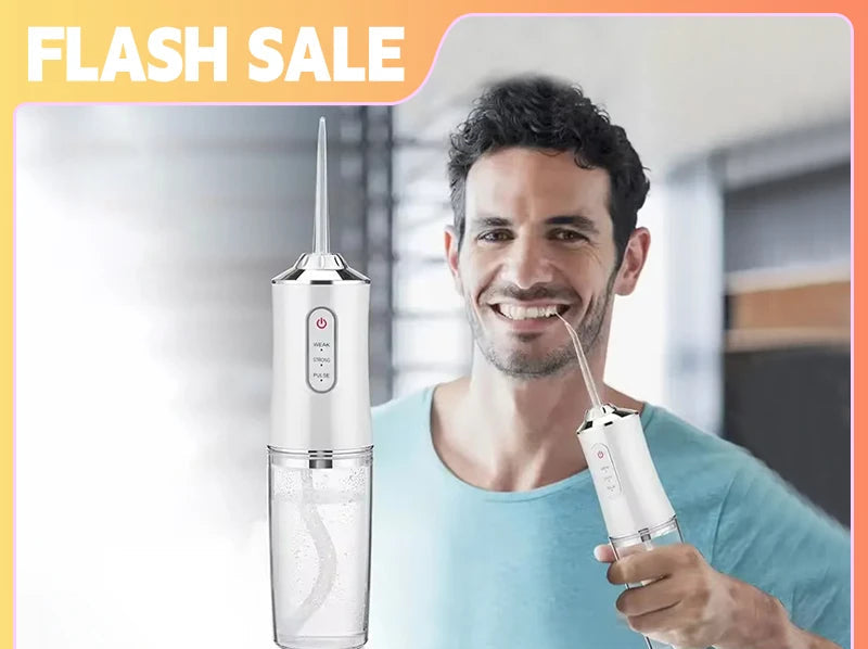 Portable Smart Electric Oral Irrigator Water Flosser 4 Jets 3 Modes Rechargeable