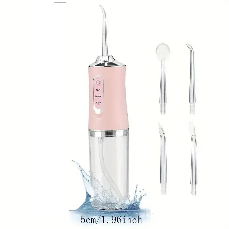 Portable Smart Electric Oral Irrigator Water Flosser 4 Jets 3 Modes Rechargeable