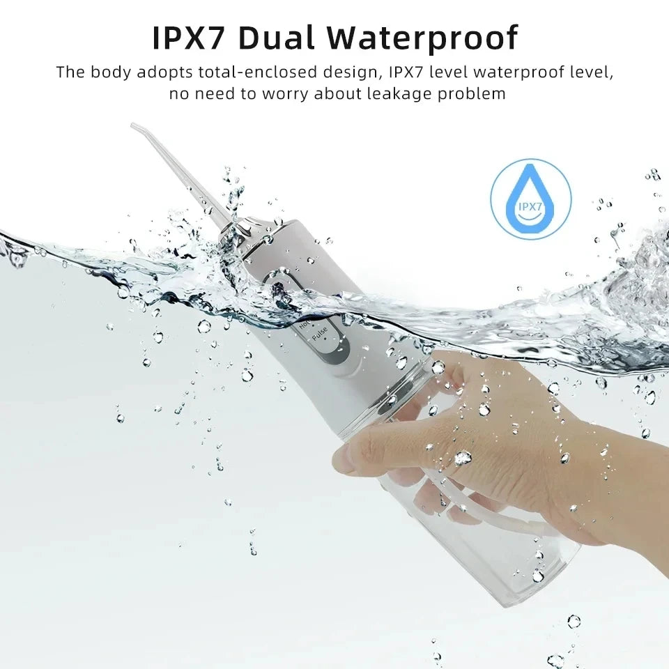 Portable Smart Electric Oral Irrigator Water Flosser 4 Jets 3 Modes Rechargeable